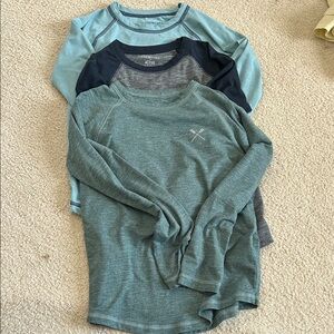 CREWCUTS Kids Long Sleeve Tees - Blue and Gray Set